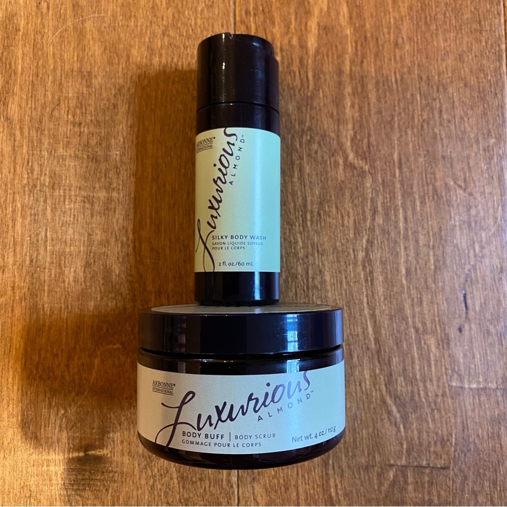 Arbonne Luxurious Almond Body Wash and Scrub Set